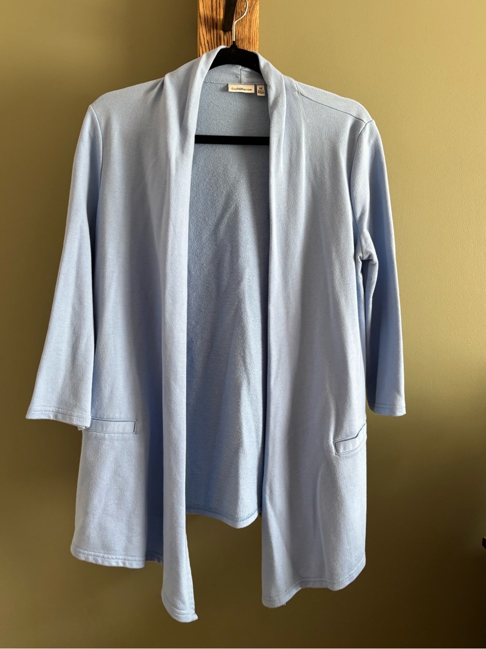 206.) Croft & Barrow Pale Blue Open Cardigan